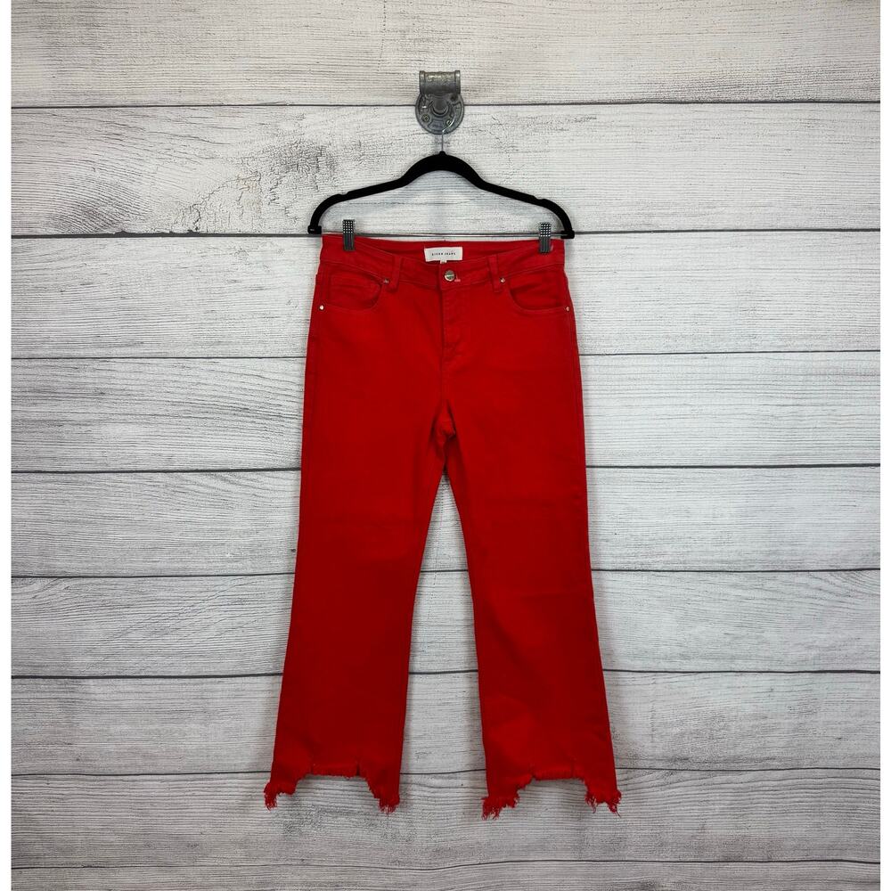 Vibrant Red Straight Leg Jeans
